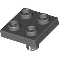 Plate Special 2 × 2 with Pin on Bottom, Small Holes in Plate and Rotational Locking Fingers on Underside