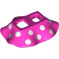 Minifig Hipwear Skirt with 16 White Polka Dots Print (Minnie) Dunkelrosa