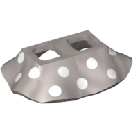 Minifig Hipwear Skirt with Silver Top, 16 White Polka Dots Print (Minnie) Hellblaugrau