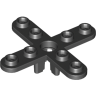 Propeller 4 Blade 5 Diameter with Rounded Ends, Open Hub Schwarz