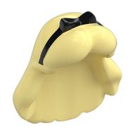 Hair Long with Center Part and Black Ribbon Tied in Bow print (Alice) Bright Light Yellow