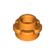 Plant, Flower, Plate Round 1 × 1 with 5 Petals Orange