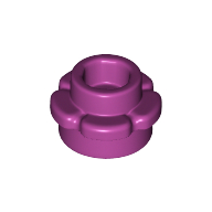 Plant, Flower, Plate Round 1 × 1 with 5 Petals Magenta