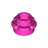 Plant, Flower, Plate Round 1 × 1 with 5 Petals Dark Pink