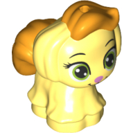 Animal, Dog, Puppy with 1.5 Hole with orange Hair, Tail print Bright Light Yellow