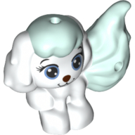 Animal, Dog, Puppy with 1.5 Hole with Light Aqua Hair, Tail print Weiß