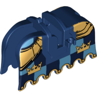 Animal / Creature Accessory, Horse Barding with Gold Crowns and Gold Plate Armour Print Dark Blue