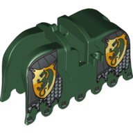 Animal / Creature Accessory, Horse Barding with Kingdoms Dragon Shield and Armour Print Dark Green