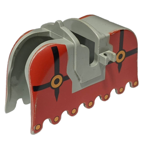 Animal / Creature Accessory, Horse Barding with Fright Knights Print Hellgrau