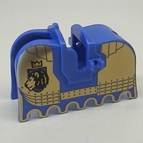 Animal / Creature Accessory, Horse Barding with Knights Kingdom II Lion with Crown Print Royal Blue