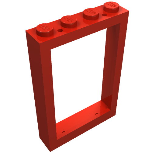 Window 1 × 4 × 5 with Solid Studs Red