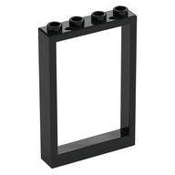 Window 1 × 4 × 5 with Hollow Studs Black