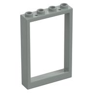 Window 1 × 4 × 5 with Hollow Studs Light Gray