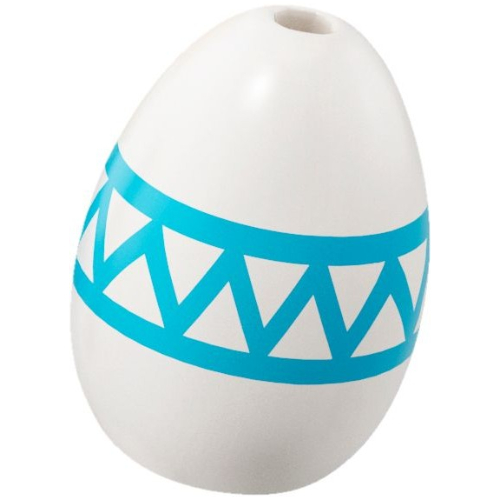 Food Egg with 1.5mm Hole with Medium Azure Decoration print White