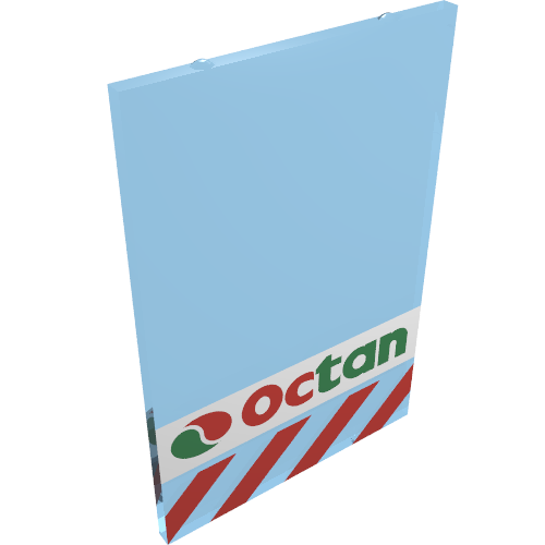 Glass for Window 1 × 4 × 5 with Octan Print Trans-Light Blue