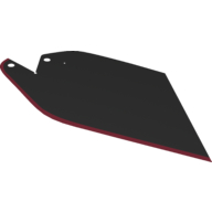 Large Figure Cape, Angled, 3 Holes, Dark Red Border Pattern Schwarz