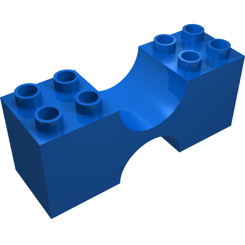 Duplo Brick 2 × 6 × 2 Double Concave Blau