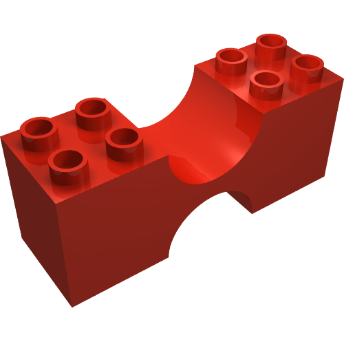 Duplo Brick 2 × 6 × 2 Double Concave Red