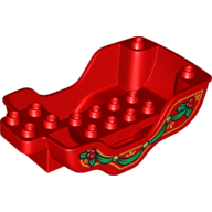 Duplo Horse Carriage Base with Green Ribbon Print Rot