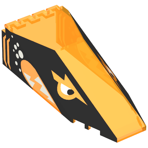 Windscreen 10 × 4 × 2 1/3 Canopy with Black Aquasharks Print Trans-Neon Orange