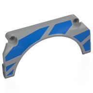 Technic Panel Car Mudguard Arched 11 × 5 × 2 with Blue Stripes (Left) Print Hellblaugrau