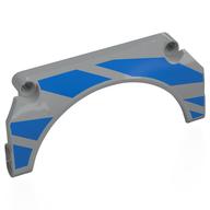 Technic Panel Car Mudguard Arched 11 × 5 × 2 with Blue Stripes (Right) Print Hellblaugrau