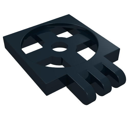Turntable 2 × 2 Plate with Hinge, Base [3 Fingers] Schwarz