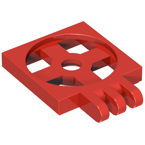 Turntable 2 × 2 Plate with Hinge, Base [3 Fingers] Rot