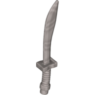 Weapon Sword / Saber with Curved Blade and Hilt Flat Silver