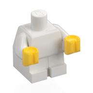 Baby / Toddler Body with Fixed Arms and Yellow Hands Weiß
