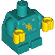 Baby / Toddler Body with Fixed Arms and Yellow Hands with Christmas Sweater print Dark Turquoise