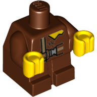 Baby / Toddler Body with Fixed Arms and Yellow Hands with Straps/Harness print (Sewer Baby) Reddish Brown