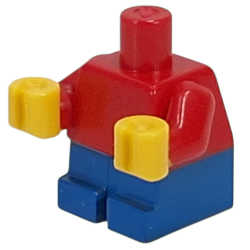 Baby / Toddler Body with Fixed Arms and Yellow Hands with Blue Bottom print Red