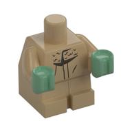 Baby / Toddler Body with Fixed Arms and Sand Green Hands and Robe print (Grogu / The Child / Baby Yoda) Dunkelbeige