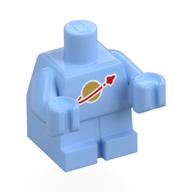 Baby / Toddler Body with Fixed Arms with Classic Space Logo print Bright Light Blue