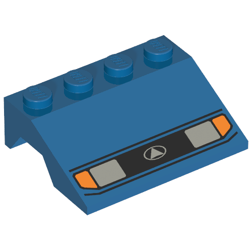 Wheel Arch, Mudguard, Slope 3 × 4 with Headlights Print Blau