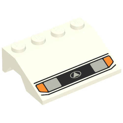 Wheel Arch, Mudguard, Slope 3 × 4 with Headlights Print White