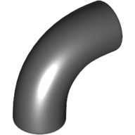 Brick Round 1 × 1 diameter Tube with 90 Degree Elbow (2 × 2 × 1) and Axle Holes (Crossholes) at each end Black