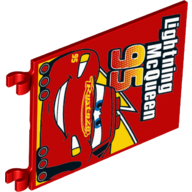 Flag 6 × 4 with Clips with Lightning McQueen 95 print Red