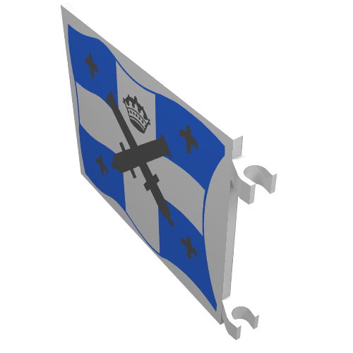 Flag 6 × 4 with Clip with Crossed Cannons over Blue Crossed Flag Print