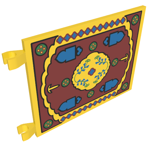 Flag 6 × 4 with Clips with Oriental Rug Print Yellow
