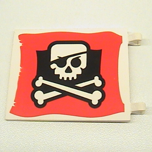 Flagge 6 × 4 mit Clips mit Totenkopf und gekreuzten Knochen (Augenklappe) (bedruckt)