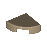 Tile Round 1 × 1 Quarter Dunkelbeige