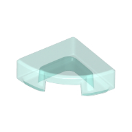 Tile Round 1 × 1 Quarter Transparent-Hellblau
