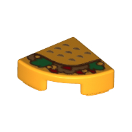 Tile Round 1 × 1 Quarter with Taco Print Bright Light Orange