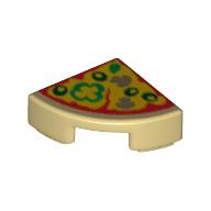 Tile Round 1 × 1 Quarter with Pizza Print Beige