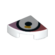 Tile Round 1 × 1 Quarter with Black Line, White Field, Black Dot print White