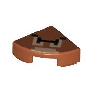 Tile Round 1 × 1 Quarter with Pixelated Goomba Print Dark Orange