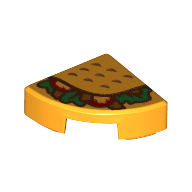 Tile Round 1 × 1 Quarter with Taco print Bright Light Orange