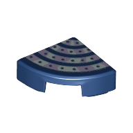 Tile Round 1 × 1 Quarter with Yellowish Green/Lavender Stripes print Dark Blue
